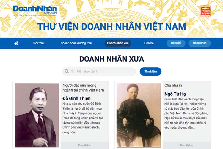 Thư viện số Doanh nhân Việt Nam: Kho dữ liệu về doanh nhân Việt Nam